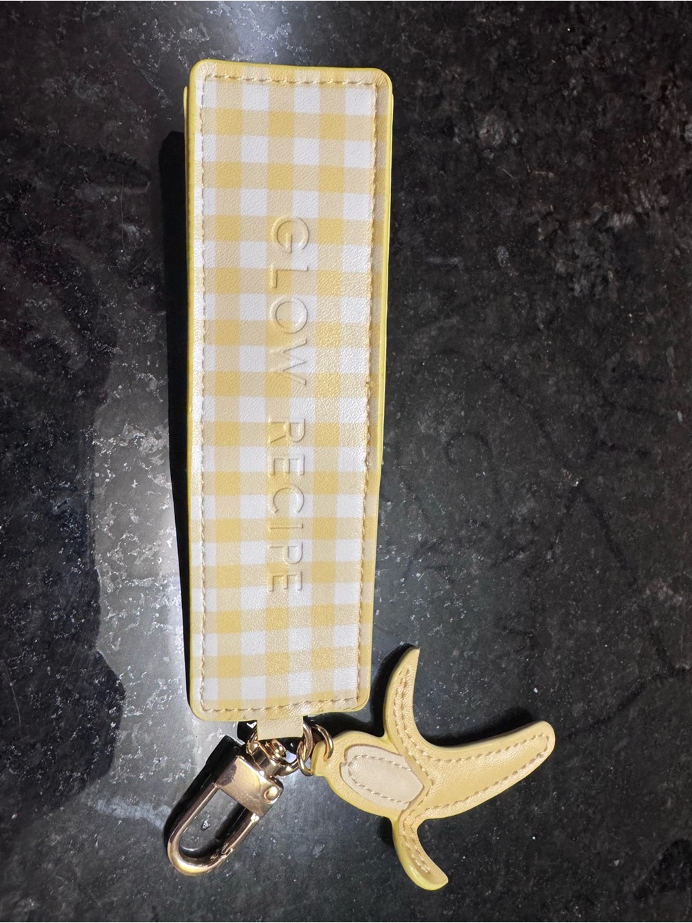 Glow Recipe Yellow Gingham Key & Card Holder with Banana Charm